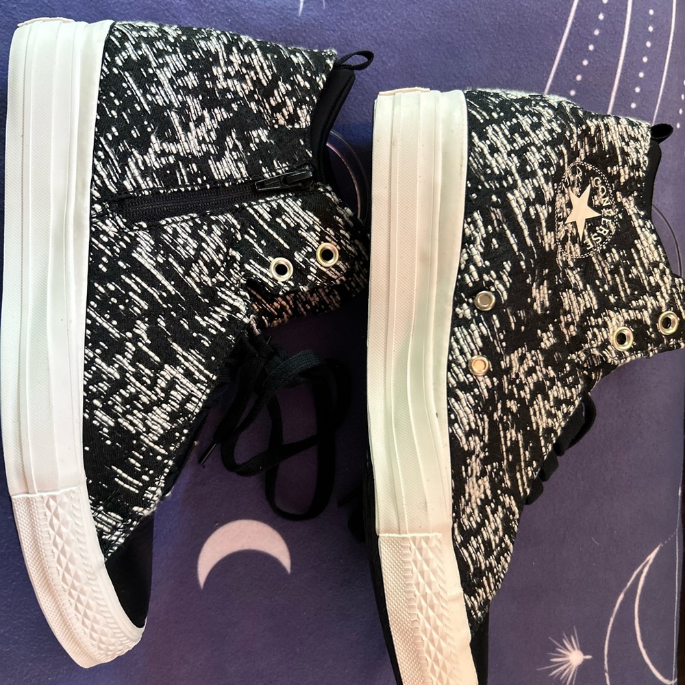 Converse “Selene” winter knit patterned mid-top sneakers • size 11 women’s • new - Picture 4 of 12